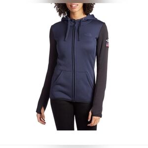The North Face Half Dome Full-Zip Hoodie, Blue, Black, Women's Size L, USA Flag